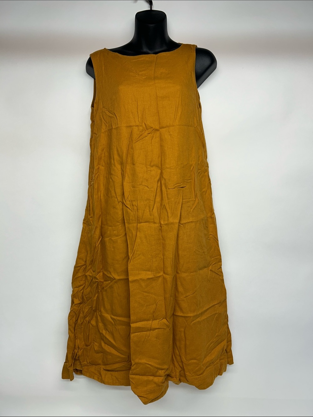 Uniqlo Mustard Linen-Blend dress mid length